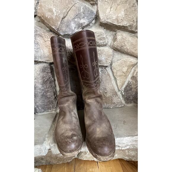 VTG Valverde Del Camino Spanish Riding Boots 40 Brown Leather Tall Equestrian - Picture 6 of 14